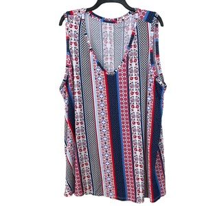 Lane Bryant swing tank 26/28 red blue, black and white